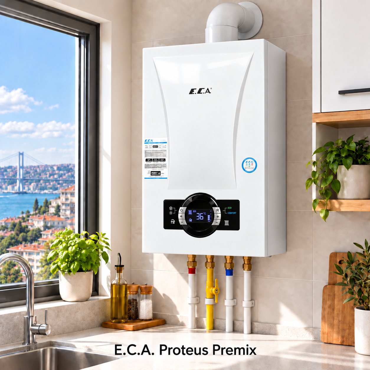 Eca Proteus Premix 35 KW 5 YIL Garantili Tam Yoğuşmalı Kombi görsel 3